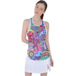 Cabbage Flower Abstract Racer Back Mesh Tank Top