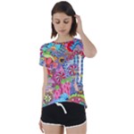 Cabbage Flower Abstract Short Sleeve Open Back T-Shirt