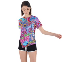 Asymmetrical Short Sleeve Sports T-Shirt 