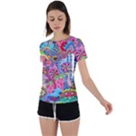 Cabbage Flower Abstract Back Circle Cutout Sports T-Shirt