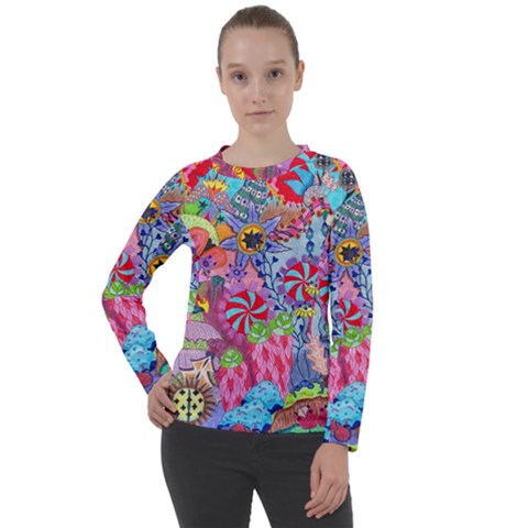 Cabbage Flower Abstract Women s Long Sleeve Raglan T