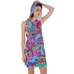 Cabbage Flower Abstract Racer Back Hoodie Dress