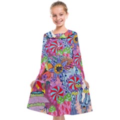 Cabbage Flower Abstract Kids  Midi Sailor Dress from ArtsNow.com