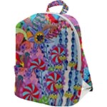 Cabbage Flower Abstract Zip Up Backpack