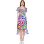 Cabbage Flower Abstract High Low Boho Dress