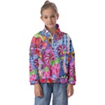 Cabbage Flower Abstract Kids  Half Zip Hoodie