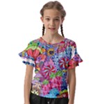 Cabbage Flower Abstract Kids  Cut Out Flutter Sleeves