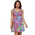 Cabbage Flower Abstract Ruffle Strap Babydoll Chiffon Dress