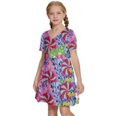 Kids  Short Sleeve Tiered Mini Dress 