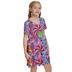 Kids  Short Sleeve Tiered Mini Dress 