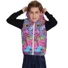 Cabbage Flower Abstract Kids  Stylish Hooded Puffer Vest from ArtsNow.com