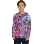 Cabbage Flower Abstract Kids  Crewneck Sweatshirt