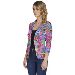 Women s One-Button 3/4 Sleeve Short Jacket 