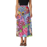 Cabbage Flower Abstract Classic Midi Chiffon Skirt