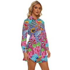 Womens Long Sleeve Shirt Dress 