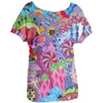 Cabbage Flower Abstract (1) (custom) Women s Oversized T-Shirt