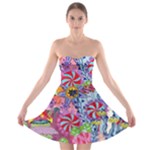 Cabbage Flower Abstract (1) (custom) Strapless Bra Top Dress