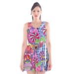 Cabbage Flower Abstract (1) (custom) Scoop Neck Skater Dress