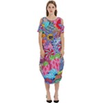 Cabbage Flower Abstract (1) (custom) Cold Shoulder Loose Fit Dress With Pockets