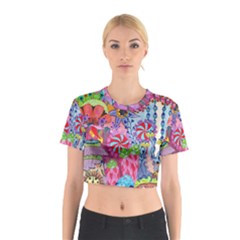 Cabbage Flower Abstract (1) (custom) Cotton Crop Top from ArtsNow.com