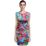 Cabbage Flower Abstract (1) (custom) Classic Sleeveless Midi Dress