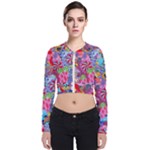 Cabbage Flower Abstract (1) (custom) Long Sleeve Zip Up Bomber Jacket