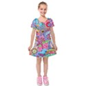 Kids  Short Sleeve Velvet Dress 