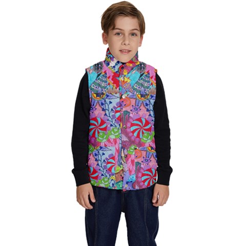 Cabbage Flower Abstract (1) (custom) Kid s Button Up Puffer Vest from ArtsNow.com