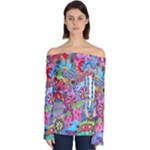 Cabbage Flower Abstract (1) (custom) Off Shoulder Long Sleeve Top