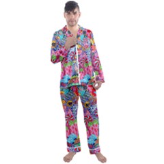 Men s Long Sleeve Satin Pajamas Set 