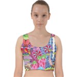 Cabbage Flower Abstract (1) (custom) Velvet Racer Back Crop Top