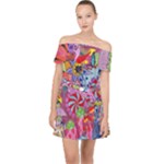 Cabbage Flower Abstract (1) (custom) Off Shoulder Chiffon Dress