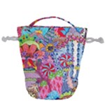 Cabbage Flower Abstract (1) (custom) Drawstring Bucket Bag