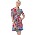 Cabbage Flower Abstract (1) (custom) Belted Shirt Dress