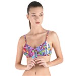 Cabbage Flower Abstract (1) (custom) Tie Up Cut Bikini Top