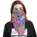 Cabbage Flower Abstract (1) (custom) Face Covering Bandana (Triangle)