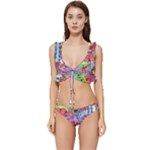 Cabbage Flower Abstract (1) (custom) Low Cut Ruffle Edge Bikini Set