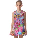 Cabbage Flower Abstract (1) (custom) Kids  Pilgrim Collar Ruffle Hem Dress