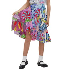 Kids  Ruffle Flared Wrap Midi Skirt 