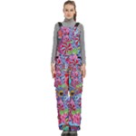 Cabbage Flower Abstract (1) (custom) Women s Side Zip Front Pouch Ski And Snowboard Bib Pants	