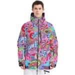 Cabbage Flower Abstract (1) (custom) Men s Multi Pockets Zip Ski and Snowboard Waterproof Breathable Jacket