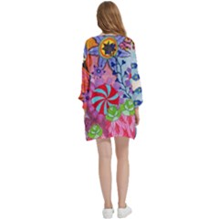 Open Front 3/4 Sleeve Batwing Chiffon Cardigan Kimono 