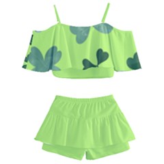 Kids  Off Shoulder Skirt Bikini 