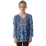 Blend I Eraser 4-1 Repeats I Kids  V Neck Casual Top