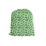 Leaves Pattern Texture Seamless Drawstring Pouch (Large)