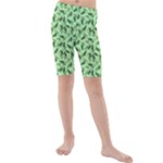 Leaves Pattern Texture Seamless Kids  Mid Length Swim Shorts