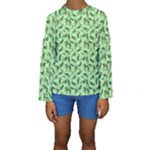 Leaves Pattern Texture Seamless Kids  Long Sleeve Swimwear