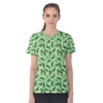 Leaves Pattern Texture Seamless Women s Cotton T-Shirt