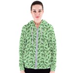 Leaves Pattern Texture Seamless Women s Zipper Hoodie