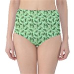 Leaves Pattern Texture Seamless Classic High-Waist Bikini Bottoms